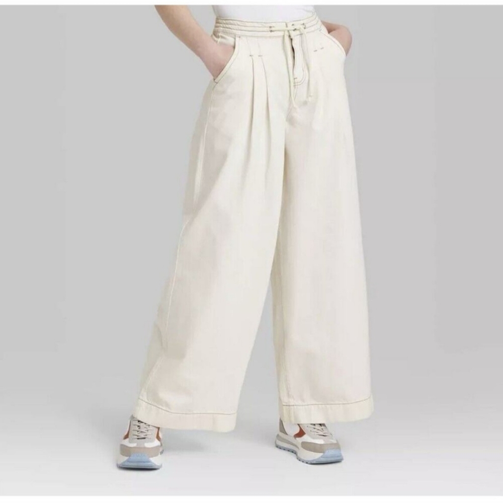 Wild Fable Off White Wide-Leg Pants